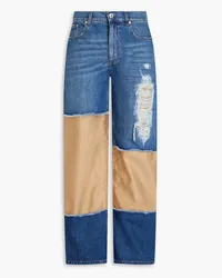 J.W.Anderson Distressed two-tone denim jeans - Blue Blue