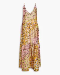 Emilio Pucci Tiered printed silk-voile maxi dress - Pink Pink