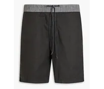 Two-tone stretch-cotton poplin shorts - Black