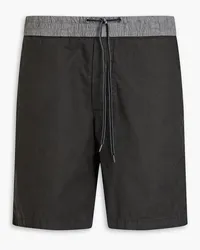 James Perse Two-tone stretch-cotton poplin shorts - Black Black