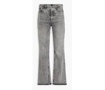 Harley acid-wash high-rise straight-leg jeans - Gray