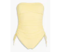 Sydney strapless ruched swimsuit - Yellow