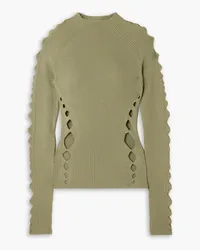 Dion Lee Cutout ribbed wool sweater - Green Green