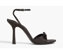 Dahlia 105 bow-detailed satin sandals - Black