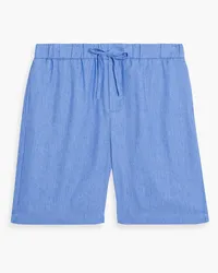 Frescobol Carioca Felipe linen and cotton-blend drawstring shorts - Blue Blue