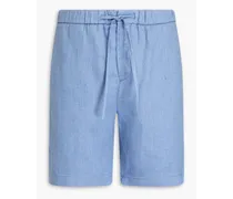 Felipe linen and cotton-blend drawstring shorts - Blue