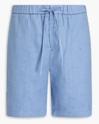 Frescobol Carioca Felipe linen and cotton-blend drawstring shorts - Blue Blue