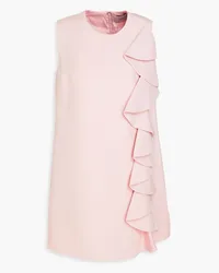 Valentino Garavani Ruffled wool and silk-blend crepe mini dress - Pink Pink