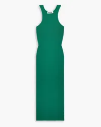 Monse Cutout ribbed cotton-blend midi dress - Green Green