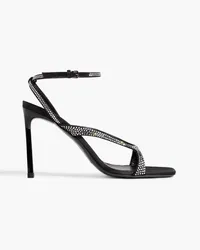 Sergio Rossi sr Aracne 95 crystal-embellished satin sandals - Black Black