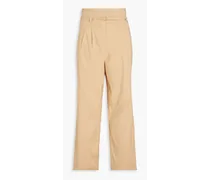 Linen-blend wide-leg pants - Neutral