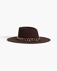 Eugenia Kim Chain-embellished wool-felt hat - Brown Brown