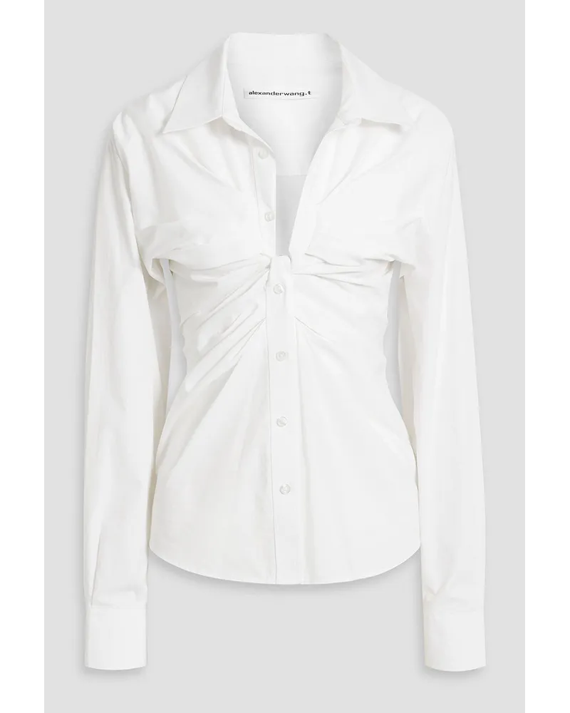 Alexander Wang Ruched cotton-poplin shirt - White White