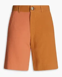 REJINA PYO Marley two-tone cotton-twill shorts - Brown Brown