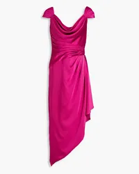 THEIA Ellery draped satin midi dress - Purple Purple