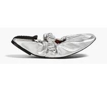 Ruched metallic faux leather ballet flats - Metallic