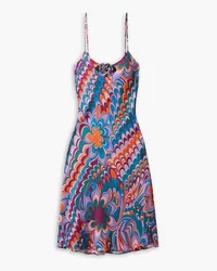 Rodarte Embellished printed woven slip dress - Purple Purple