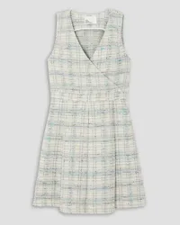 Lisa Marie Fernandez Wrap-effect cotton-blend tweed mini dress - White White