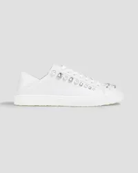 Stuart Weitzman Goldie embellished leather sneakers - White White