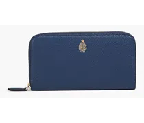 Pebbled-leather continental wallet - Blue
