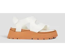 Kate leather platform slingback sandals - White