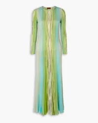 Missoni Striped metallic ribbed crochet-knit maxi dress - Multicolor Multicolor