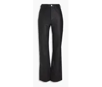 Leather straight-leg pants - Black
