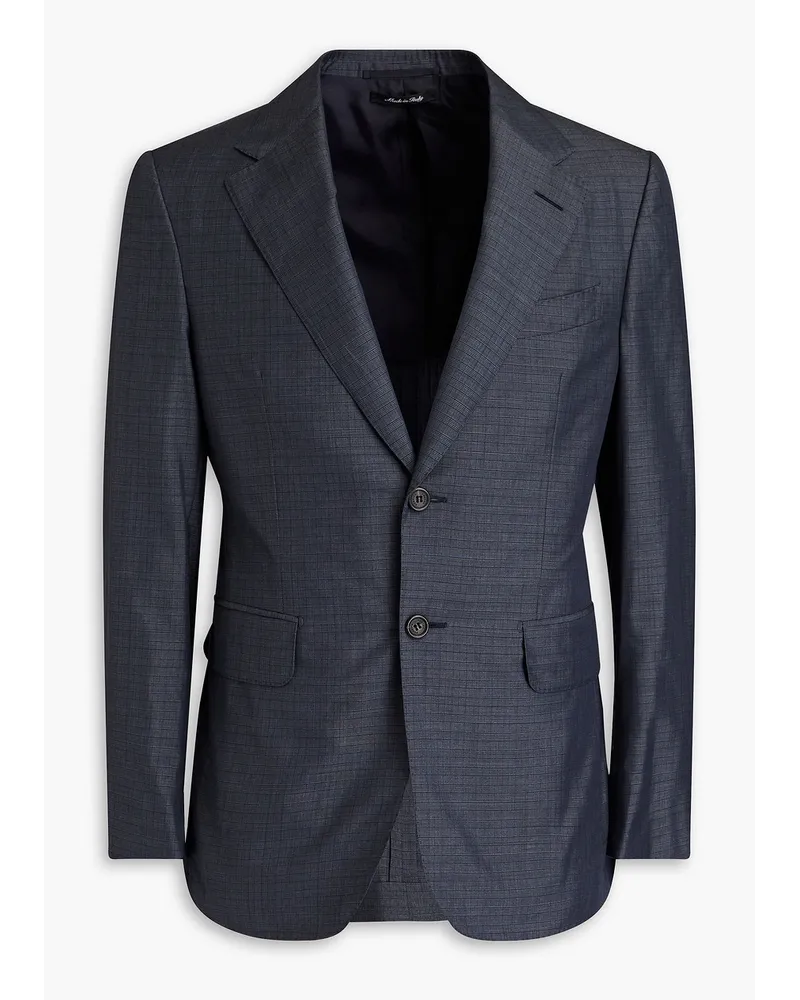 Dunhill Prince of Wales checked wool blazer - Blue Blue