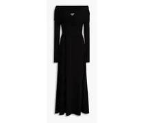 Cerna off-the-shoulder cutout jersey midi dress - Black