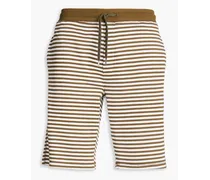 Striped cotton and modal-blend shorts - Green