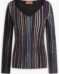 Missoni Metallic sequined crochet-knit sweater - Black Black