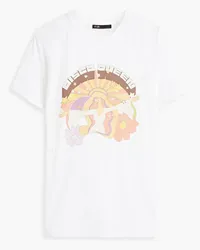 Maje Printed cotton-jersey T-shirt - White White