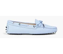 Heaven Lacetto textured-leather loafers - Blue