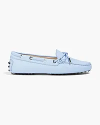 TOD'S Heaven Lacetto textured-leather loafers - Blue Blue