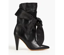 Nori knotted leather ankle boots - Black