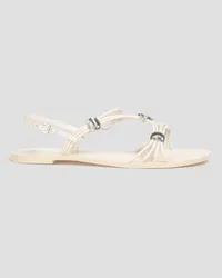 Tory Burch Embellished leather sandals - White White