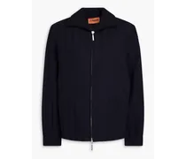 Jacquard-knit cotton-blend jacket - Blue