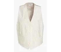 Turner satin twill-paneled pinstriped woven vest - White