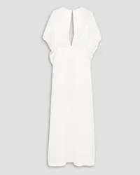 Temperley London Cape-effect cutout silk-satin gown - White White