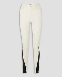 Thierry Mugler Stretch jersey-trimmed high-rise skinny jeans - White White