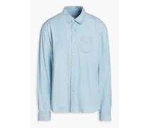 Benoit Lyocell-chambray shirt - Blue