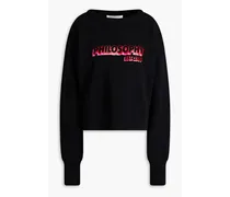 Printed French cotton-terry sweatshirt - Black