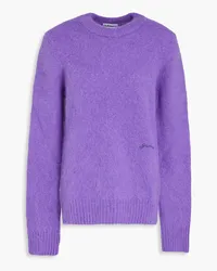 Ganni Embroidered alpaca-blend sweater - Purple Purple