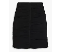 Ruched stretch-knit mini skirt - Black