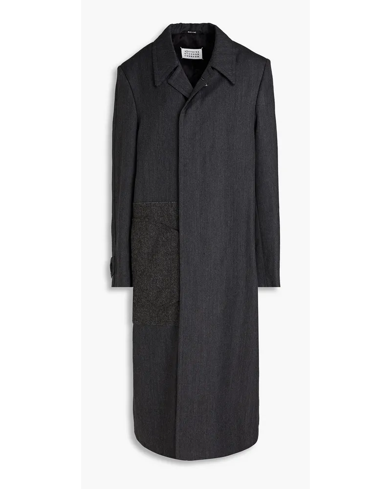 Maison Margiela Appliquéd herringbone wool coat - Gray Gray