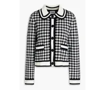 Gingham knitted cardigan - Black