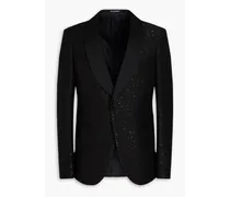 Sequin-embellished bouclé tuxedo jacket - Black