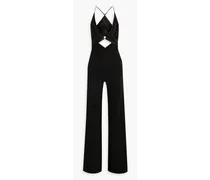 Prism satin and crepe wide-leg jumpsuit - Black