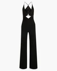 GALVAN Prism satin and crepe wide-leg jumpsuit - Black Black