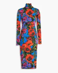 Dolce & Gabbana Floral-print stretch-jersey turtleneck dress - Red Red